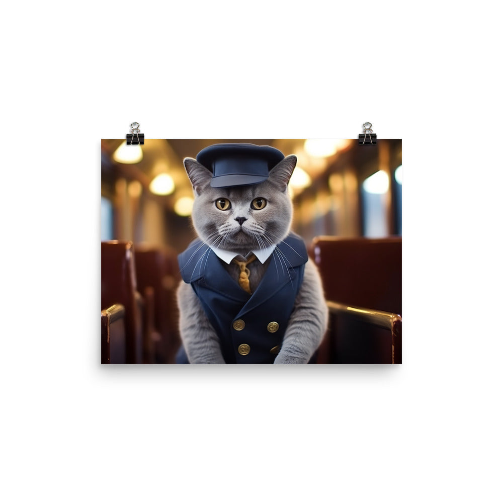 British Shorthair Transit Operator Photo paper poster - PosterfyAI.com