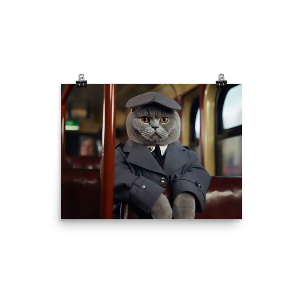 British Shorthair Transit Operator Photo paper poster - PosterfyAI.com