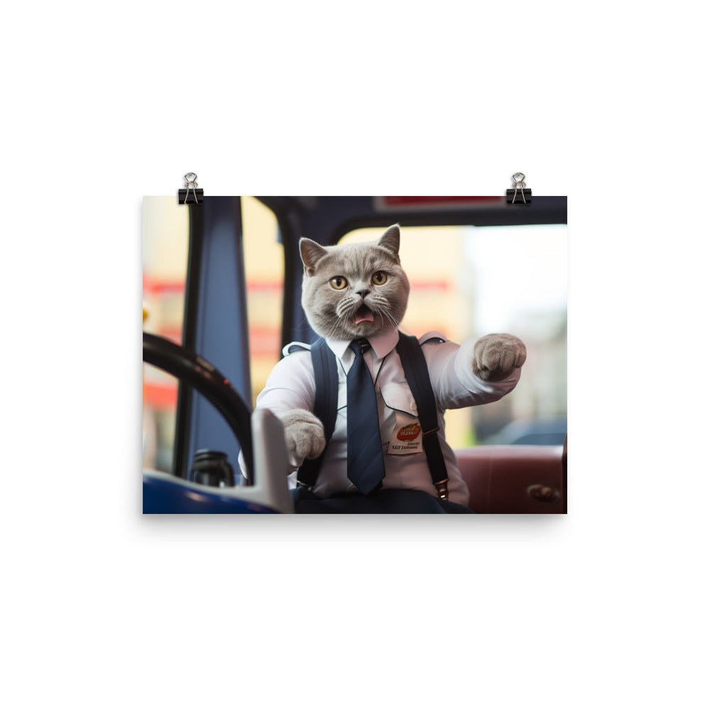 British Shorthair Transit Operator Photo paper poster - PosterfyAI.com