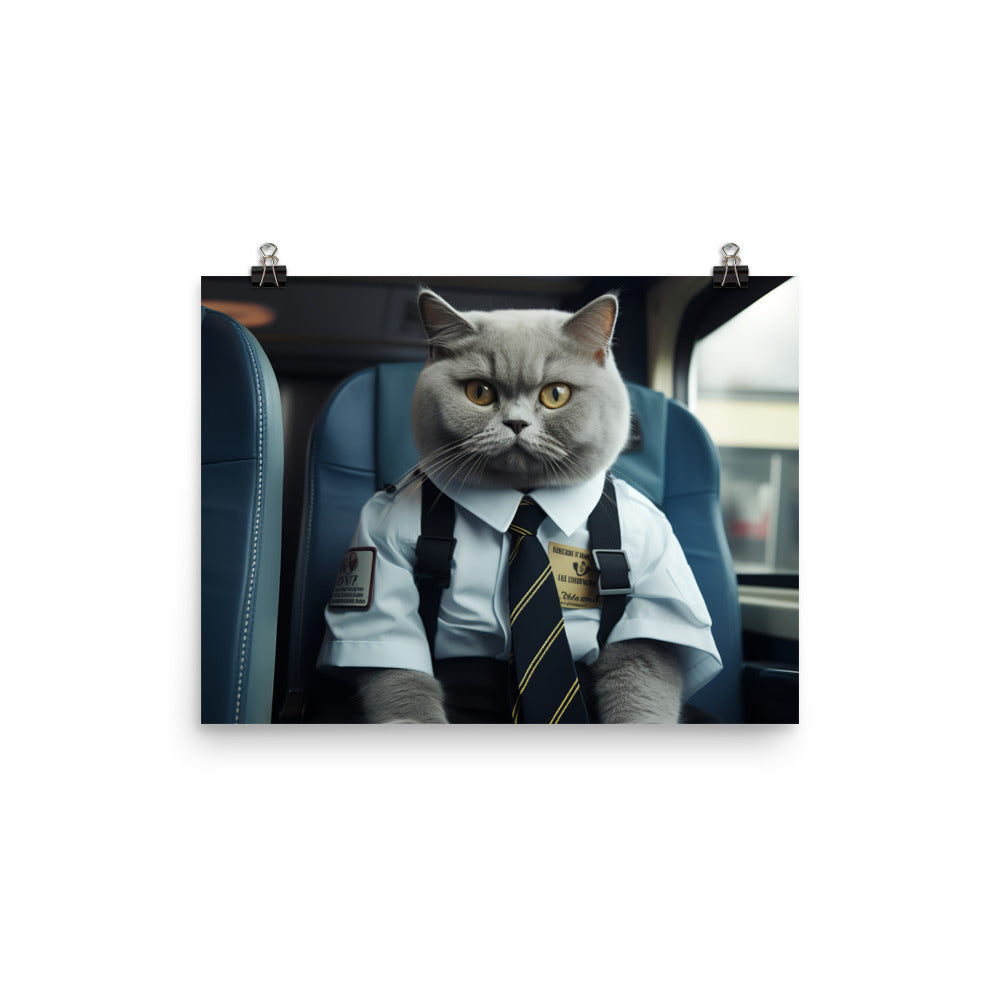 British Shorthair Transit Operator Photo paper poster - PosterfyAI.com