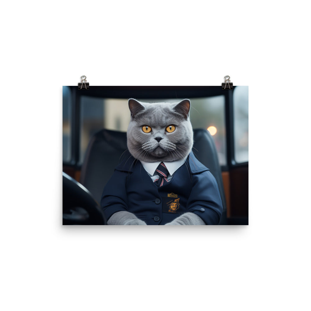 British Shorthair Transit Operator Photo paper poster - PosterfyAI.com