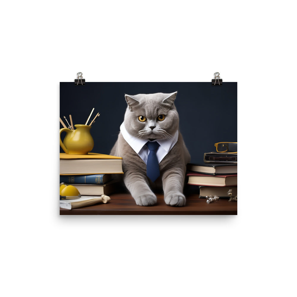 British Shorthair Student Photo paper poster - PosterfyAI.com