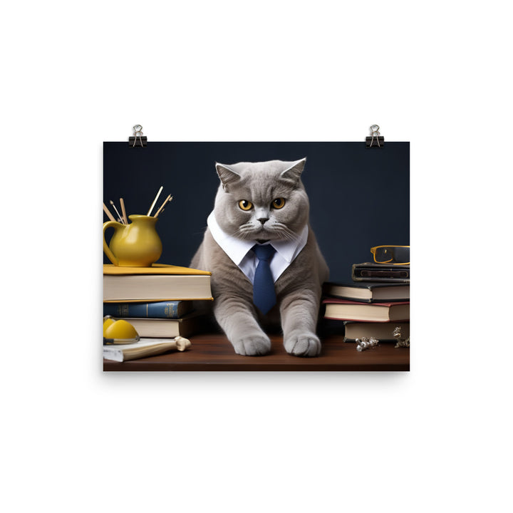 British Shorthair Student Photo paper poster - PosterfyAI.com