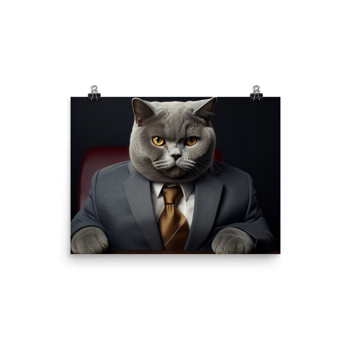 British Shorthair Sales Consultant Photo paper poster - PosterfyAI.com