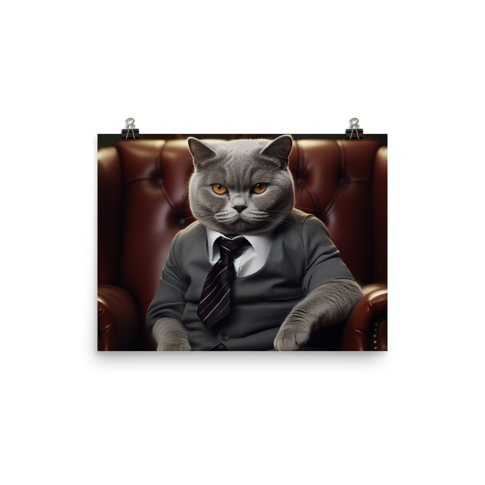 British Shorthair Sales Consultant Photo paper poster - PosterfyAI.com