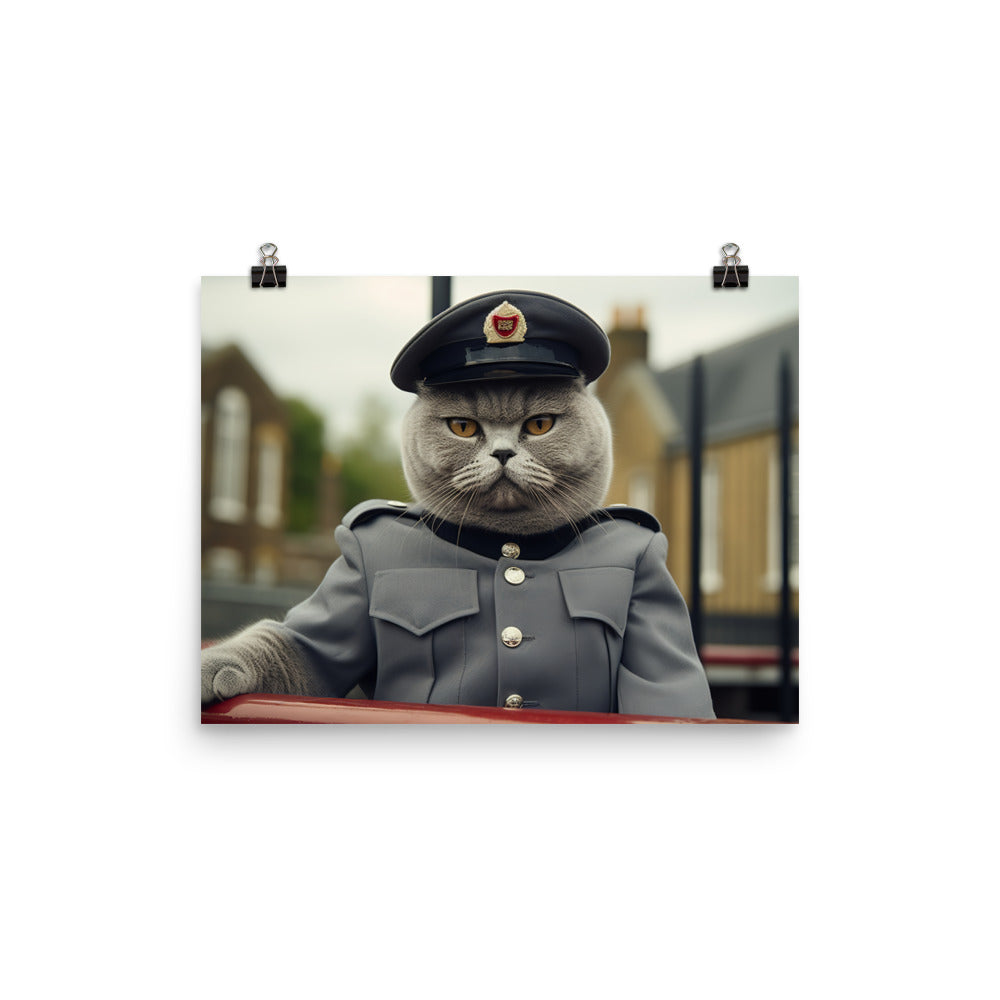 British Shorthair Prison Officer Photo paper poster - PosterfyAI.com