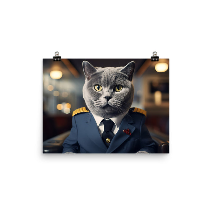 British Shorthair Pilot Photo paper poster - PosterfyAI.com