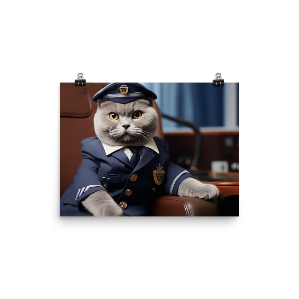 British Shorthair Pilot Photo paper poster - PosterfyAI.com