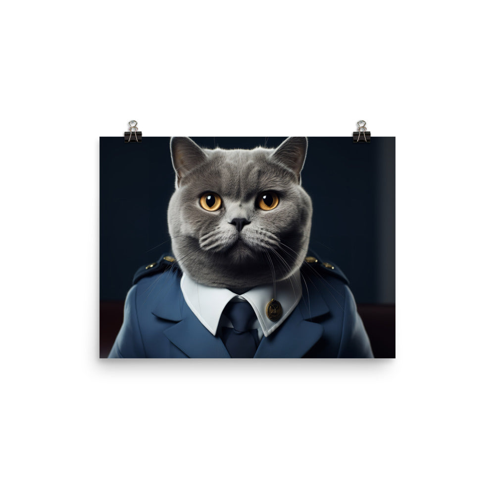 British Shorthair Pilot Photo paper poster - PosterfyAI.com