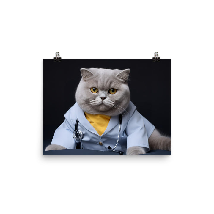 British Shorthair Nurse Photo paper poster - PosterfyAI.com