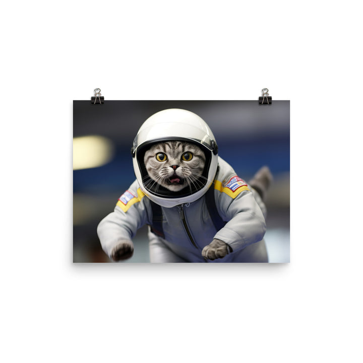 British Shorthair Motorsport Athlete Photo paper poster - PosterfyAI.com