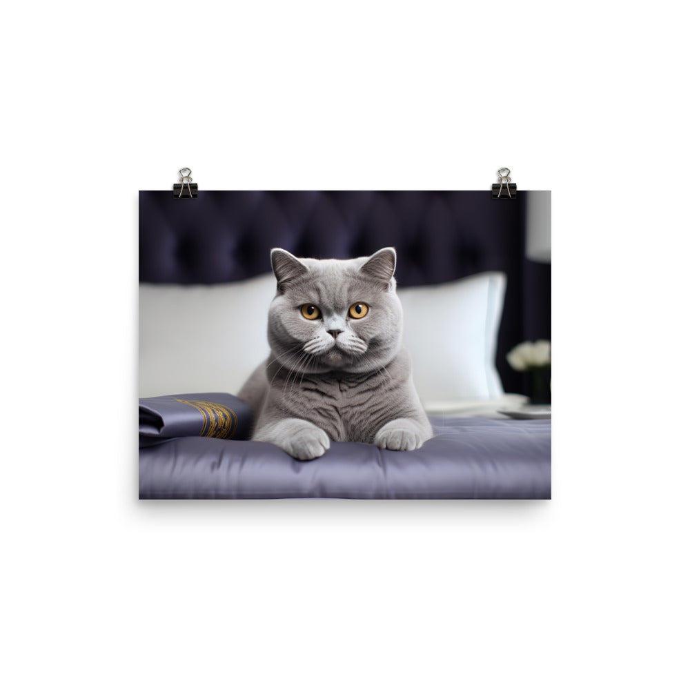 British Shorthair Hotel Staff Photo paper poster - PosterfyAI.com