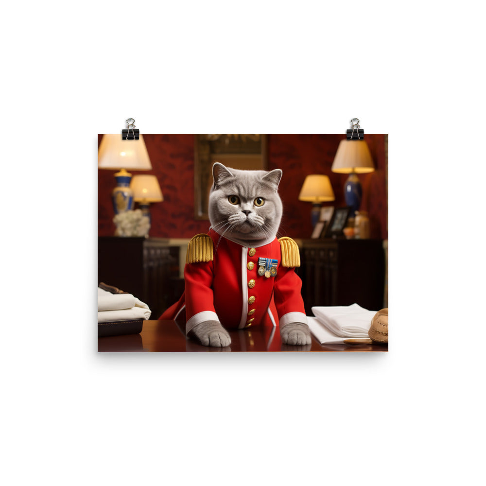 British Shorthair Hotel Staff Photo paper poster - PosterfyAI.com