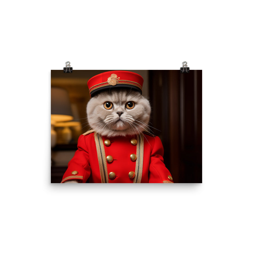 British Shorthair Hotel Staff Photo paper poster - PosterfyAI.com