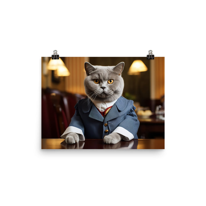 British Shorthair Hotel Staff Photo paper poster - PosterfyAI.com