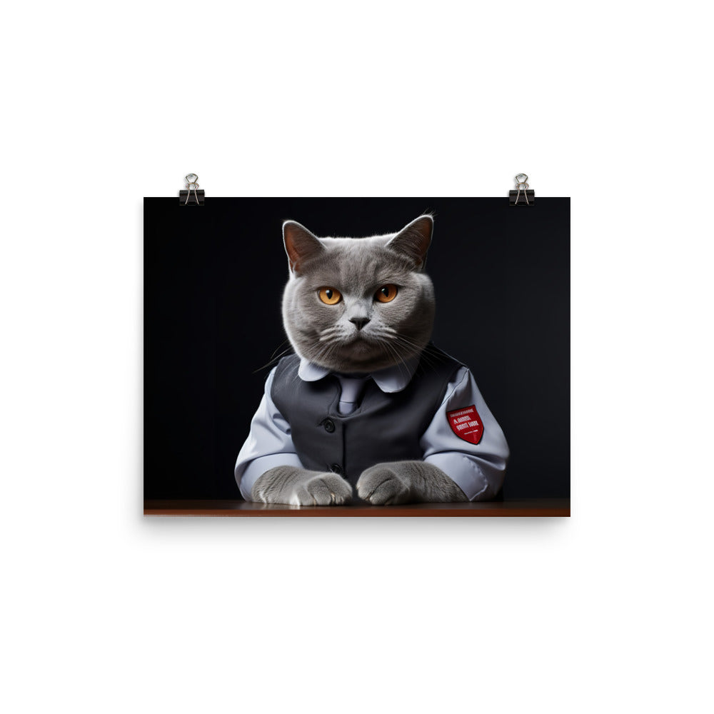 British Shorthair Fast Food Crew Photo paper poster - PosterfyAI.com