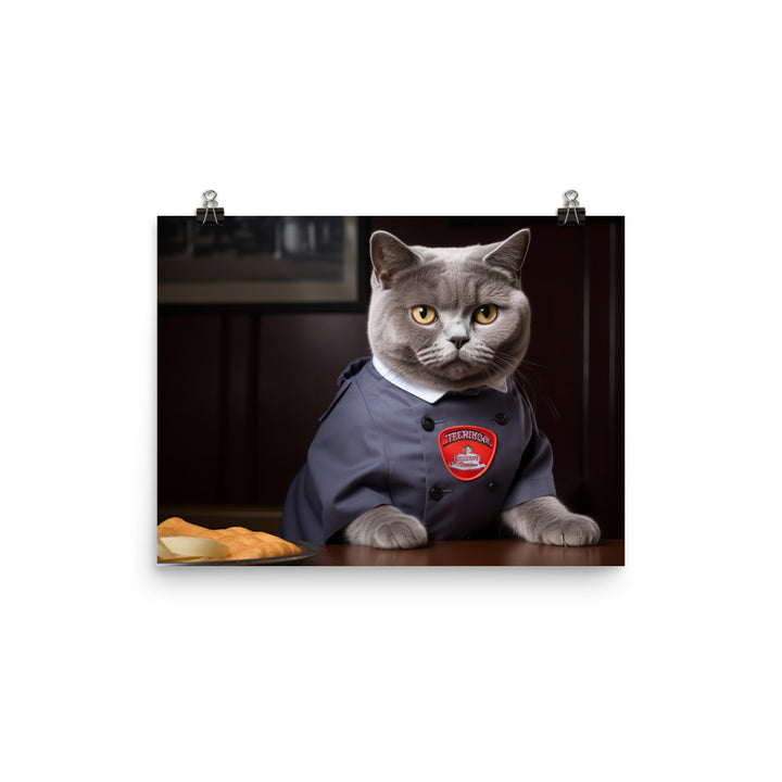 British Shorthair Fast Food Crew Photo paper poster - PosterfyAI.com