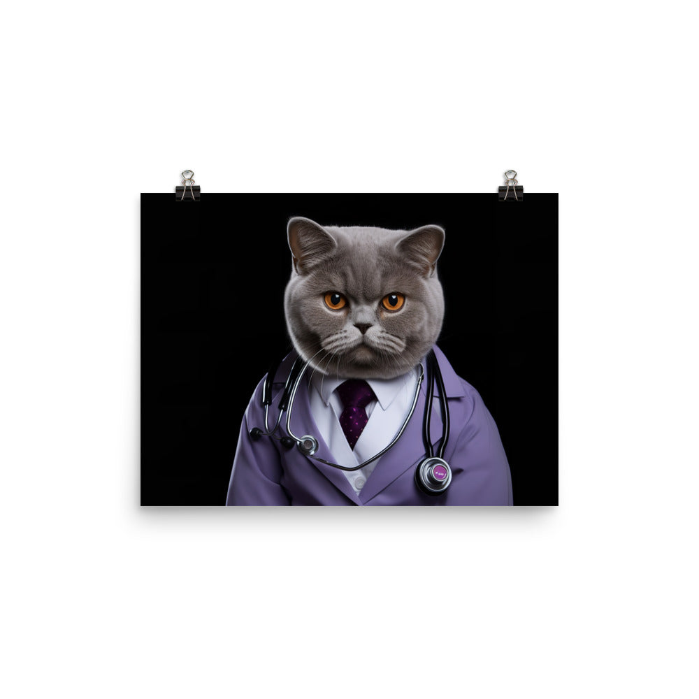 British Shorthair Doctor Photo paper poster - PosterfyAI.com