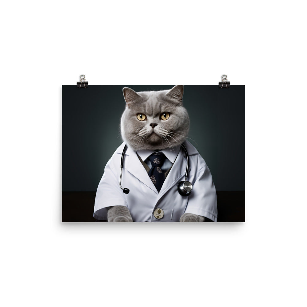 British Shorthair Doctor Photo paper poster - PosterfyAI.com