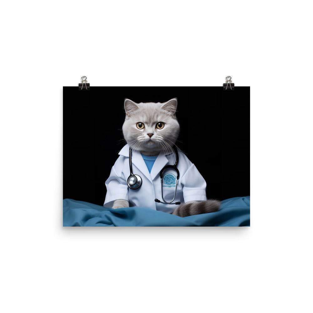 British Shorthair Doctor Photo paper poster - PosterfyAI.com