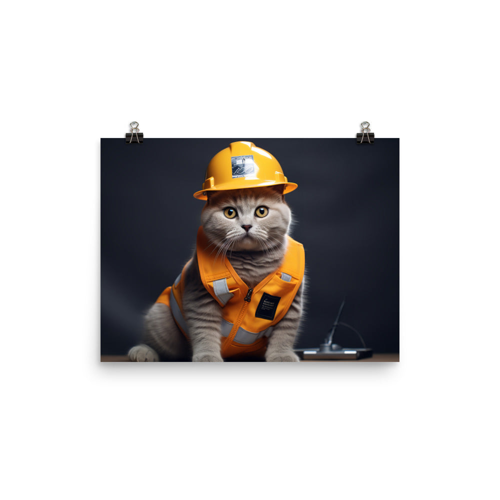 British Shorthair Contractor Photo paper poster - PosterfyAI.com