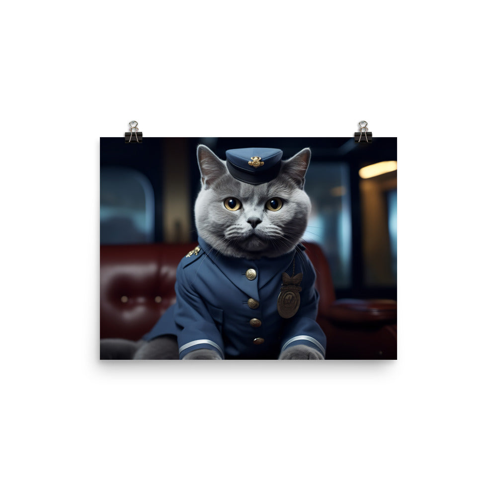 British Shorthair Cabin Crew Photo paper poster - PosterfyAI.com