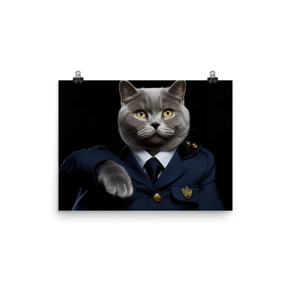 British Shorthair Cabin Crew Photo paper poster - PosterfyAI.com