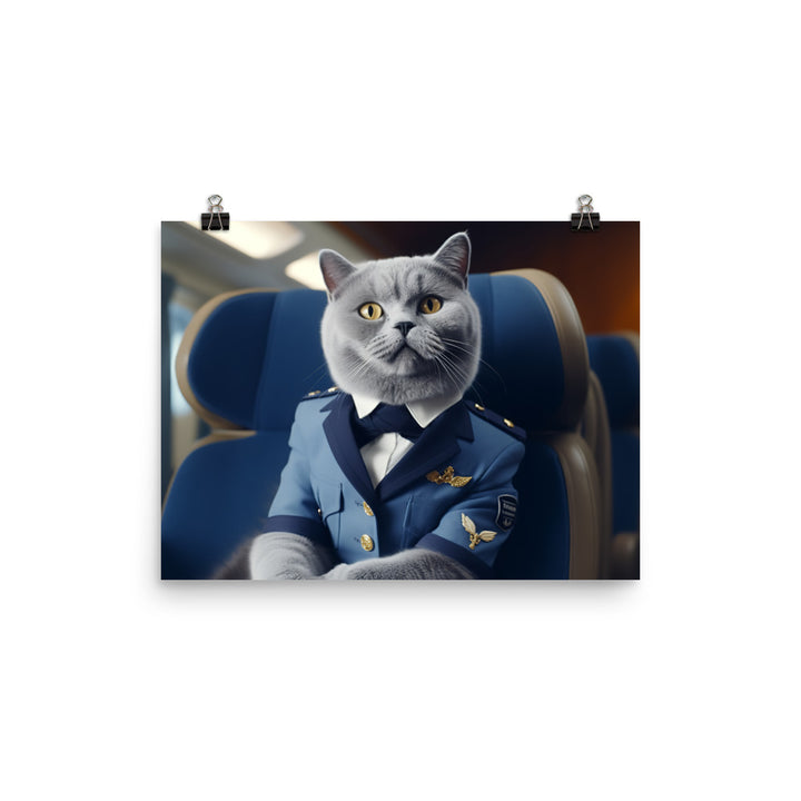 British Shorthair Cabin Crew Photo paper poster - PosterfyAI.com