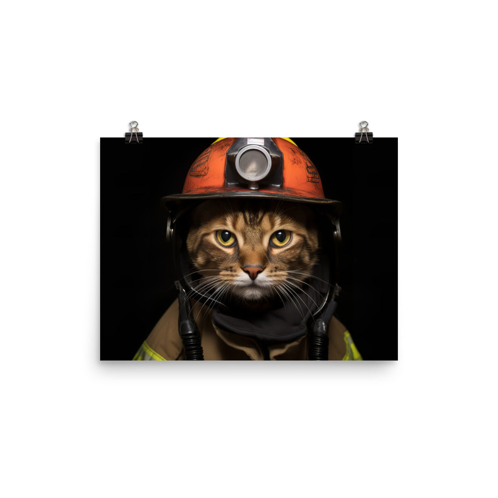 Abyssinian Firefighter Photo paper poster - PosterfyAI.com