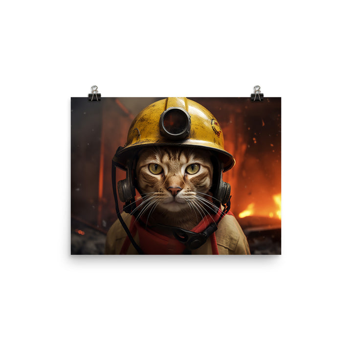 Abyssinian Firefighter Photo paper poster - PosterfyAI.com