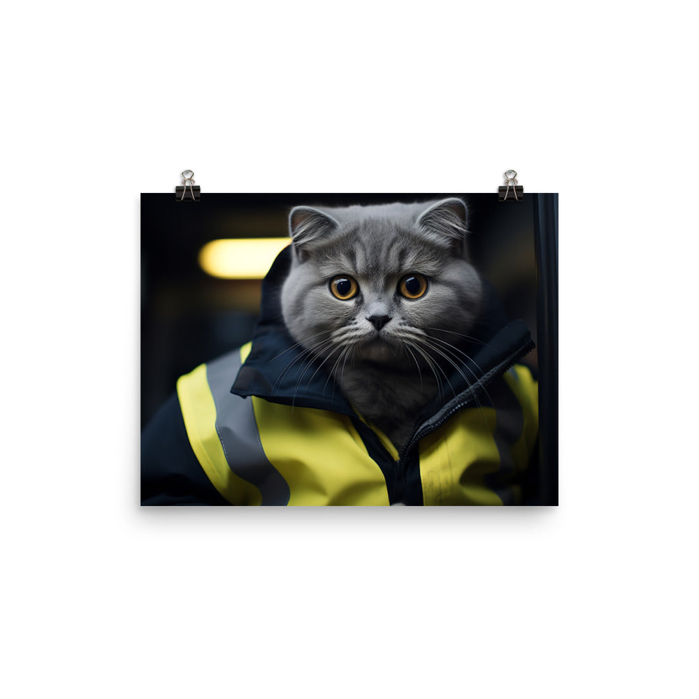 Scottish Fold Transit Operator Photo paper poster - PosterfyAI.com