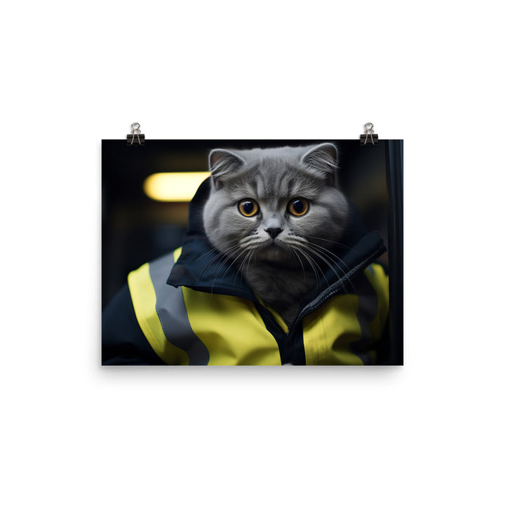 Scottish Fold Transit Operator Photo paper poster - PosterfyAI.com