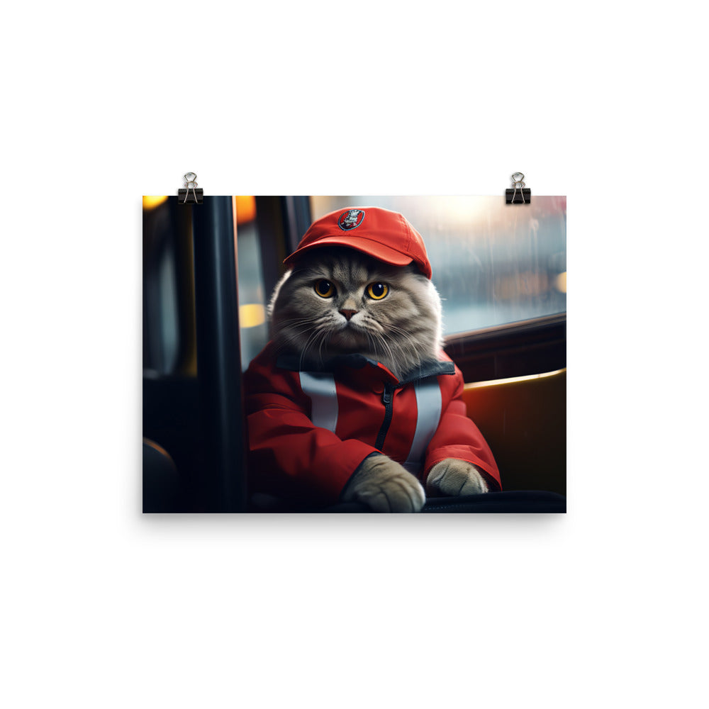 Scottish Fold Transit Operator Photo paper poster - PosterfyAI.com