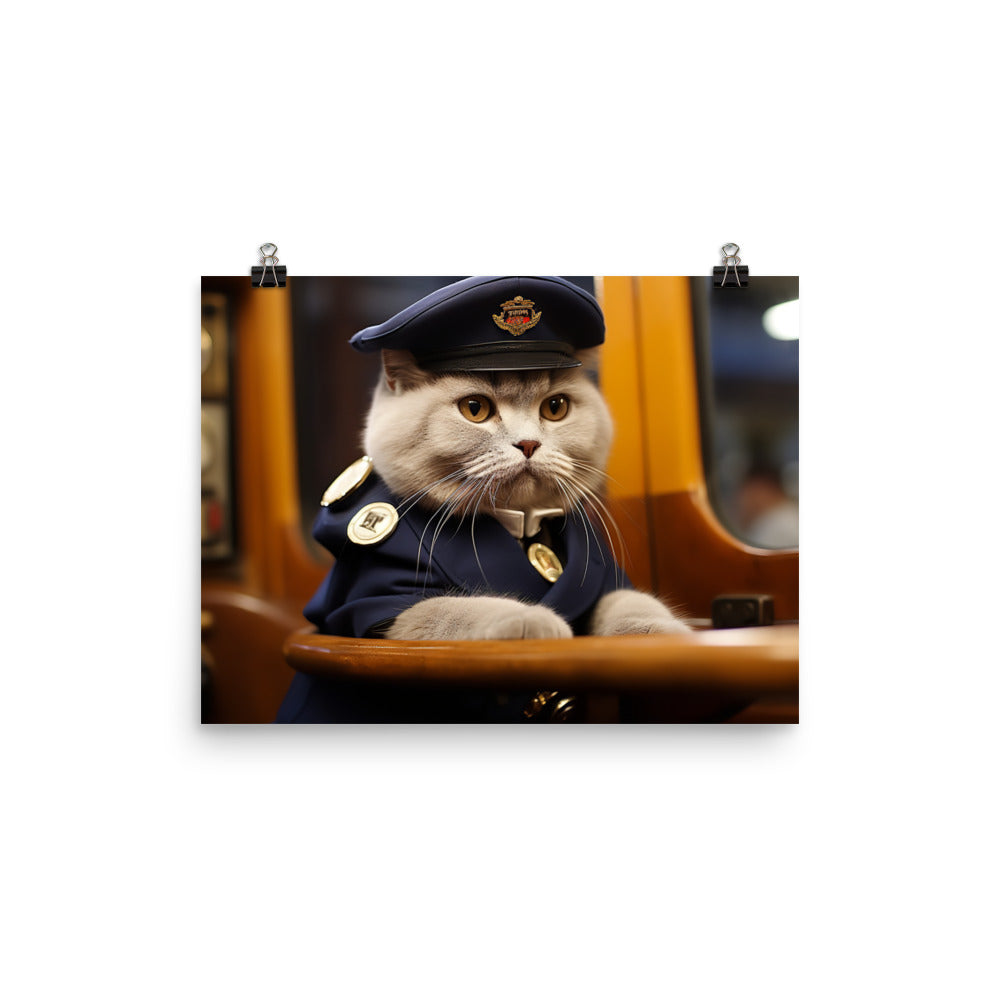 Scottish Fold Transit Operator Photo paper poster - PosterfyAI.com