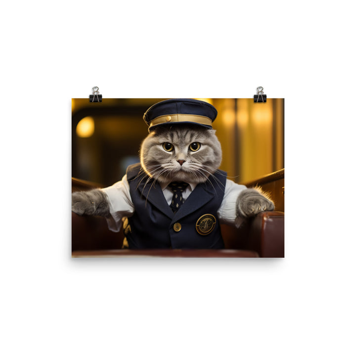 Scottish Fold Transit Operator Photo paper poster - PosterfyAI.com