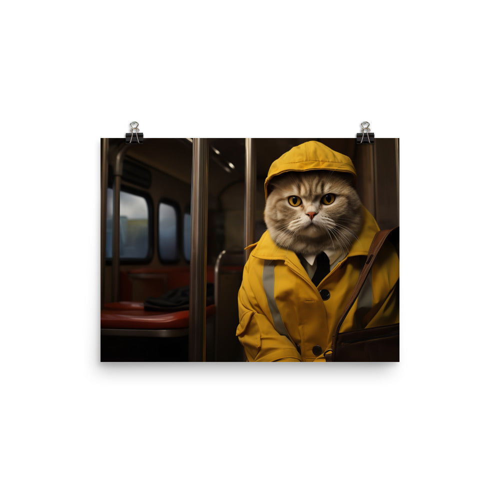 Scottish Fold Transit Operator Photo paper poster - PosterfyAI.com