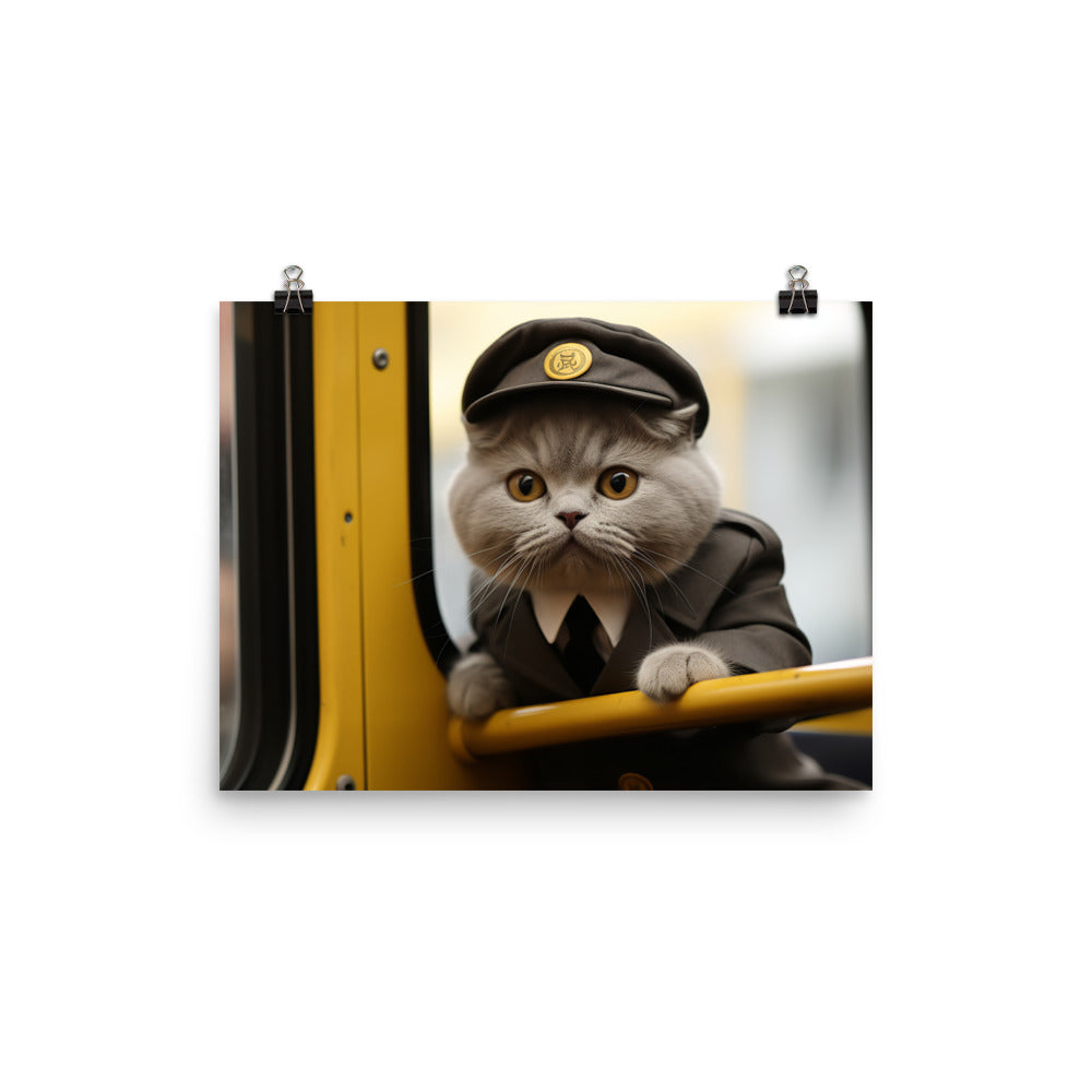 Scottish Fold Transit Operator Photo paper poster - PosterfyAI.com