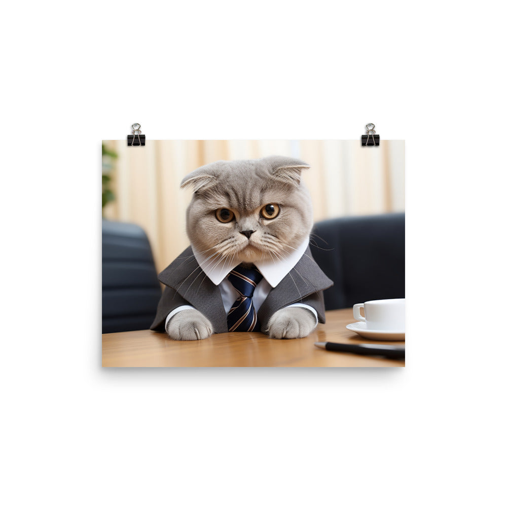 Scottish Fold Sales Consultant Photo paper poster - PosterfyAI.com