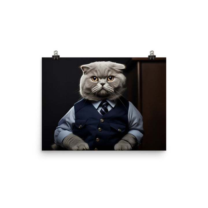 Scottish Fold Prison Officer Photo paper poster - PosterfyAI.com