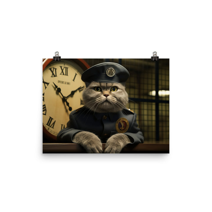 Scottish Fold Prison Officer Photo paper poster - PosterfyAI.com