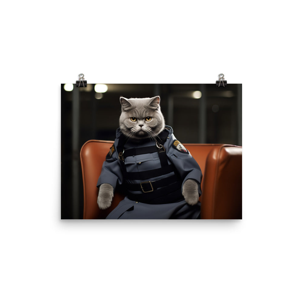 Scottish Fold Prison Officer Photo paper poster - PosterfyAI.com