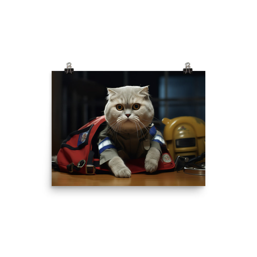 Scottish Fold Paramedic Photo paper poster - PosterfyAI.com