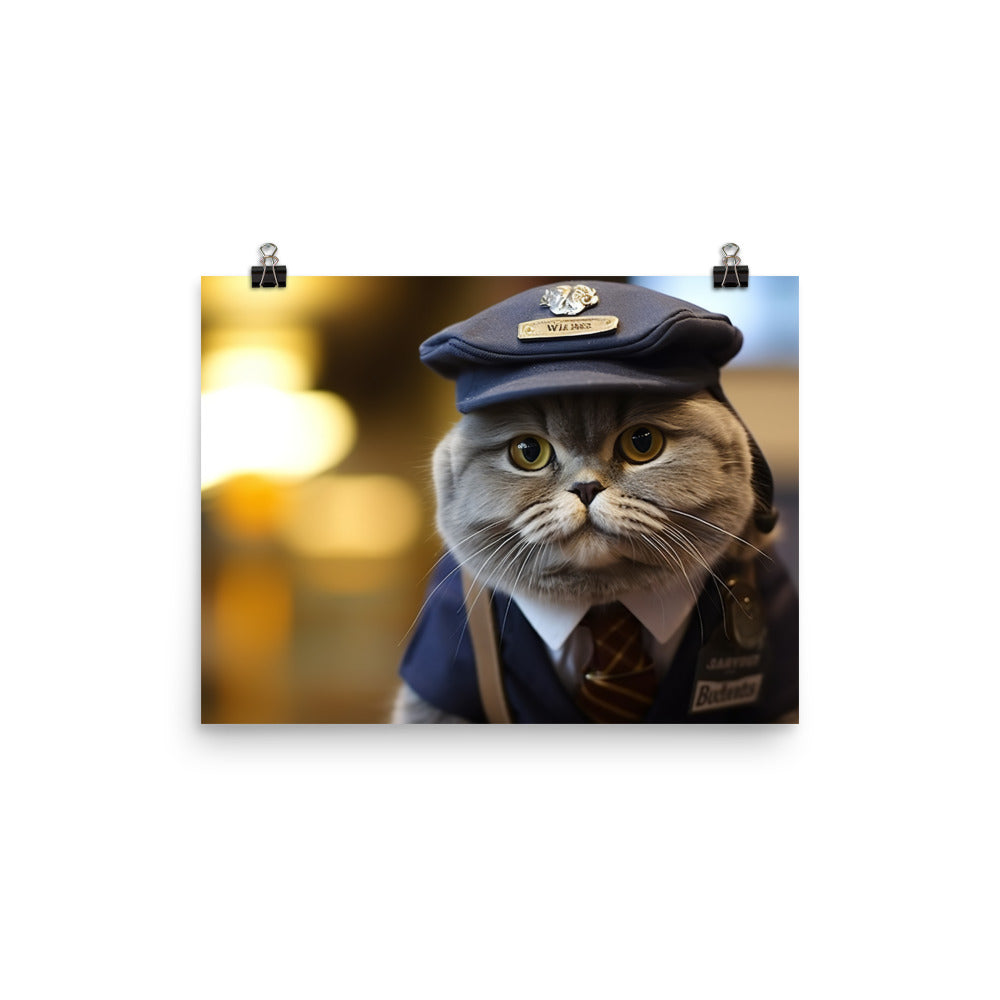 Scottish Fold Mail Carrier Photo paper poster - PosterfyAI.com