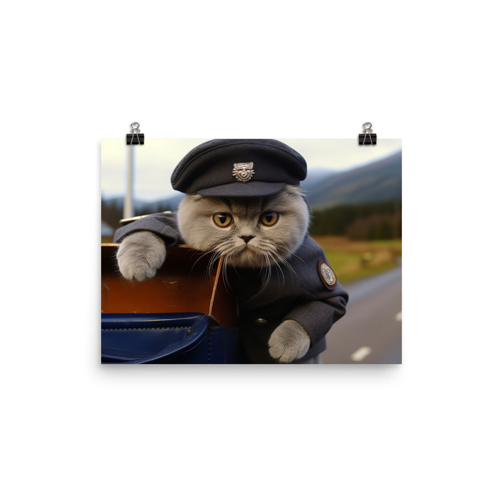 Scottish Fold Mail Carrier Photo paper poster - PosterfyAI.com