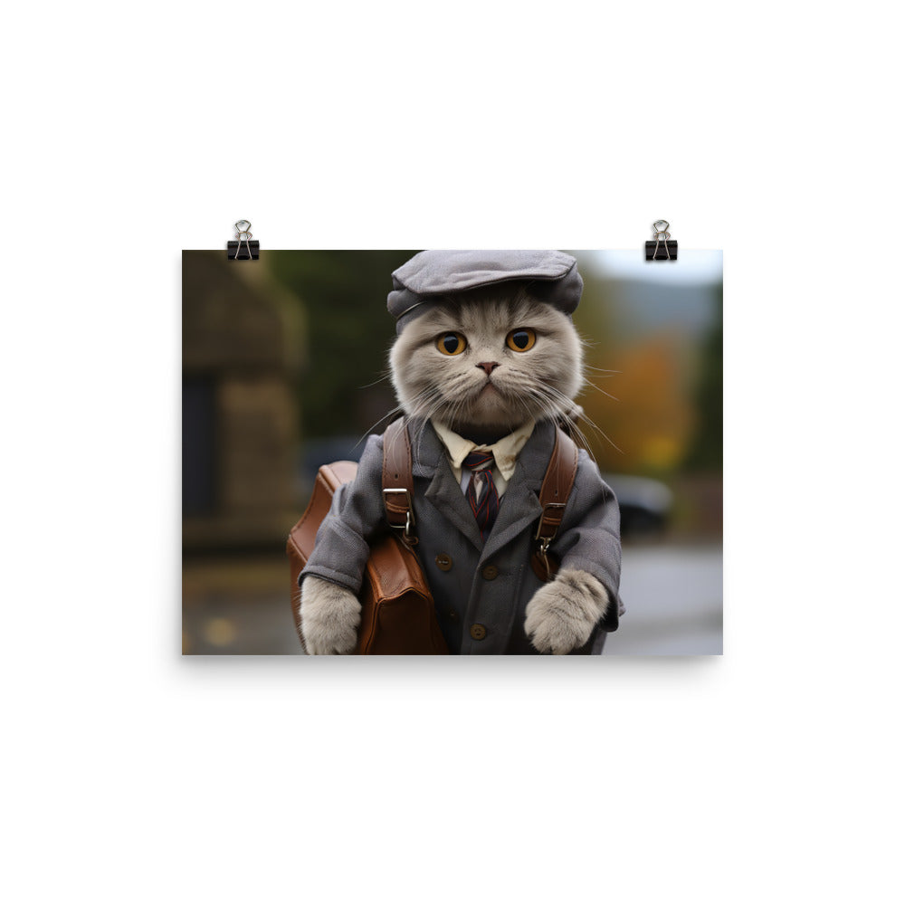 Scottish Fold Mail Carrier Photo paper poster - PosterfyAI.com