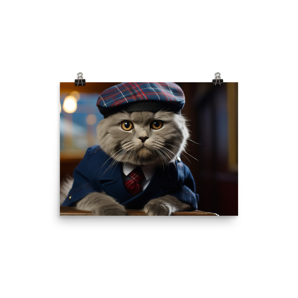 Scottish Fold Mail Carrier Photo paper poster - PosterfyAI.com