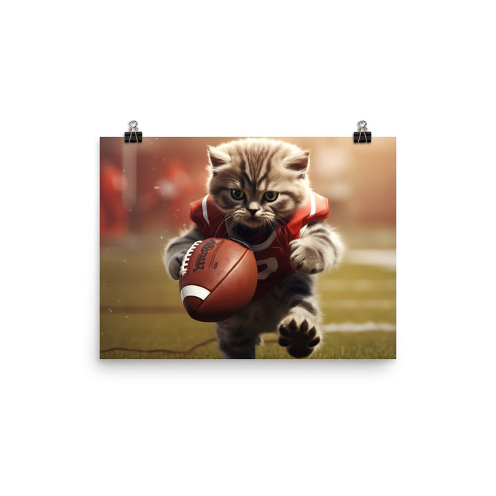 Scottish Fold Football Player Photo paper poster - PosterfyAI.com