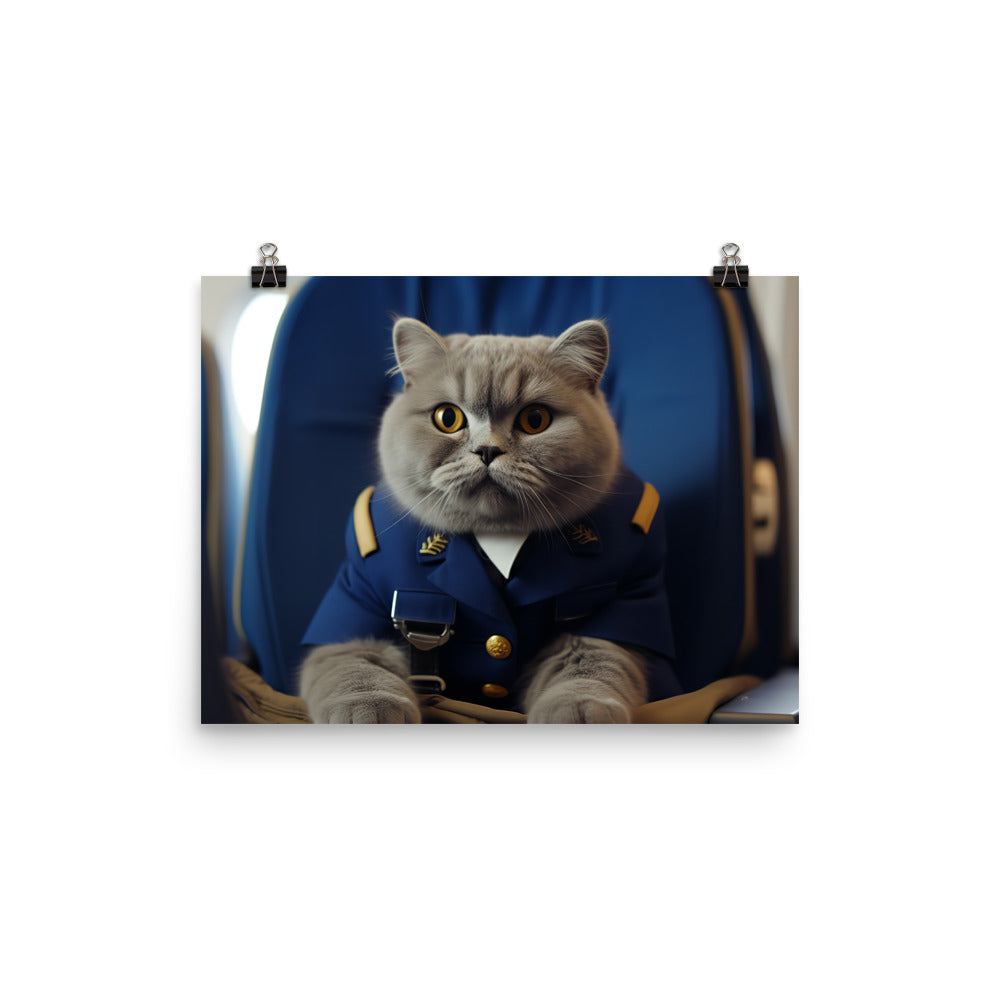 Scottish Fold Cabin Crew Photo paper poster - PosterfyAI.com