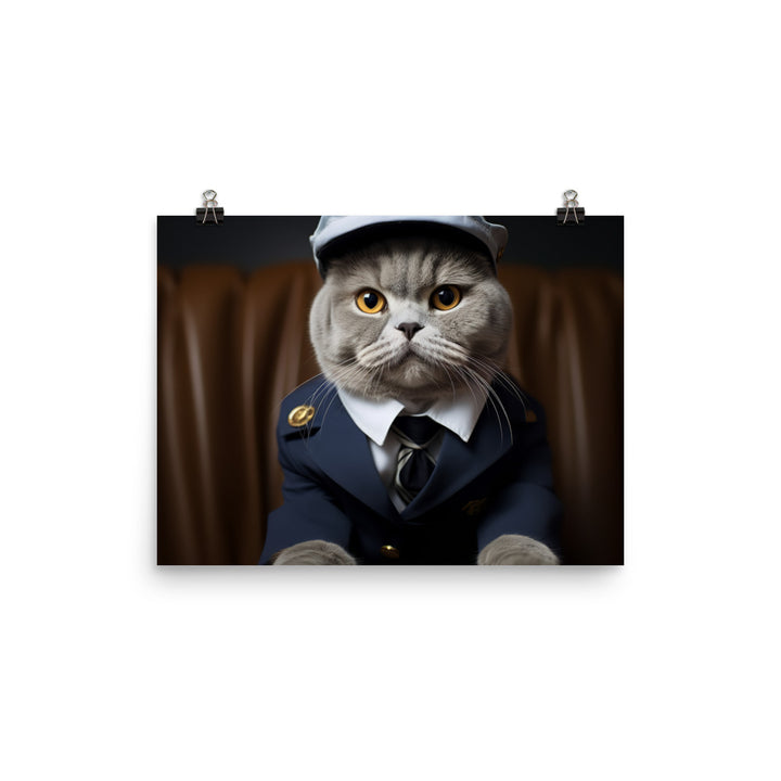 Scottish Fold Cabin Crew Photo paper poster - PosterfyAI.com