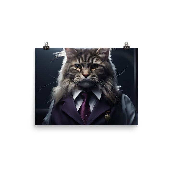 Maine Coon Transit Operator Photo paper poster - PosterfyAI.com